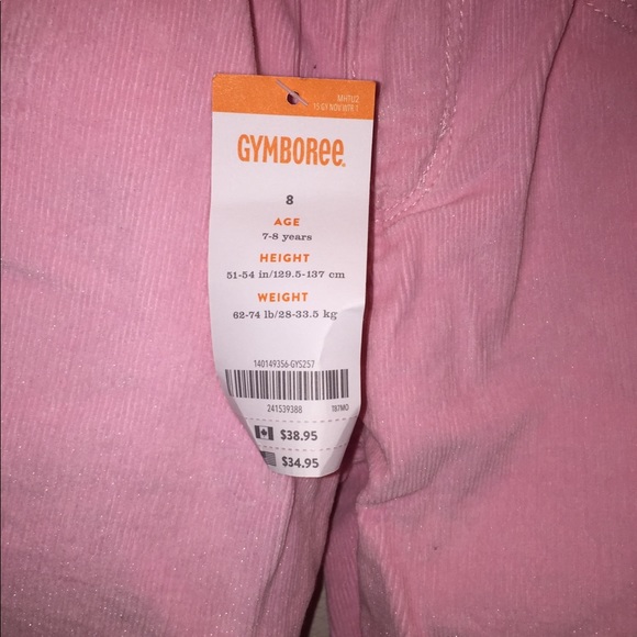 NWT Gymboree Girl’s Pink Shimmery Corduroy Pants - Picture 5 of 6